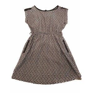 Cotton Candy Dress Womens Small Beige Faux Leather Trim Boho Chic Light